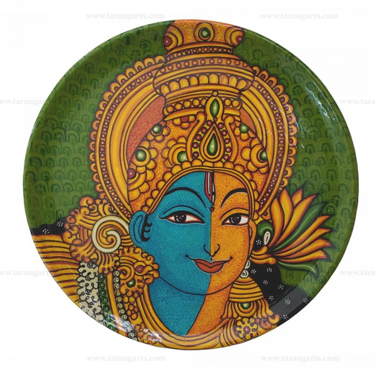 KERALA MURAL HAND PAINTED WALL HANGING WOODEN PLATE