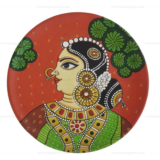 CHERIYAL HAND PAINTED WALL HANGING WOODEN PLATE