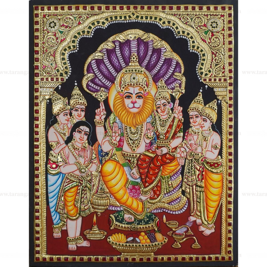 LAKSHMI NARASIMHA TANJORE PAINTING