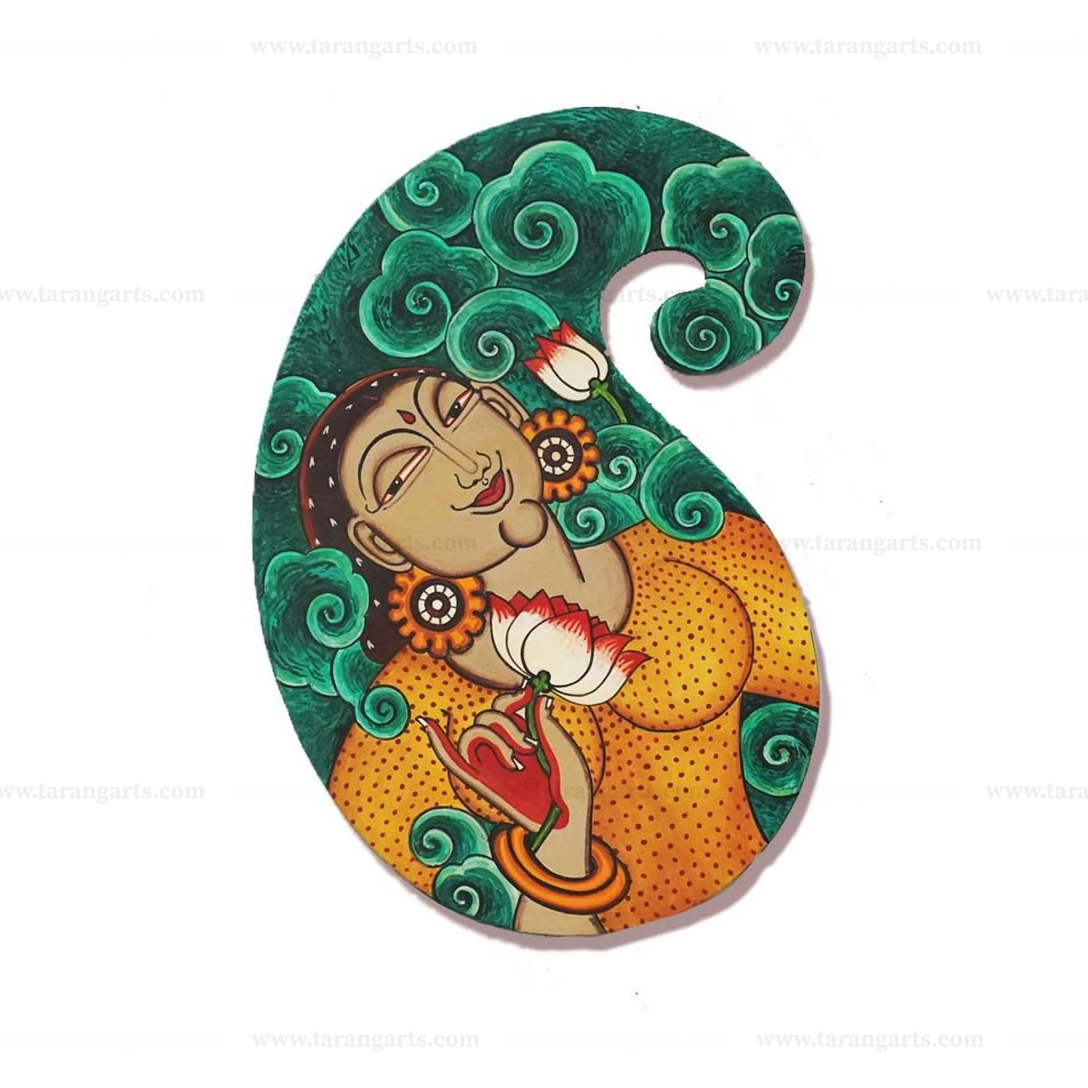 KERALA MURAL HANDPAINTED WALL HANGING PLATE